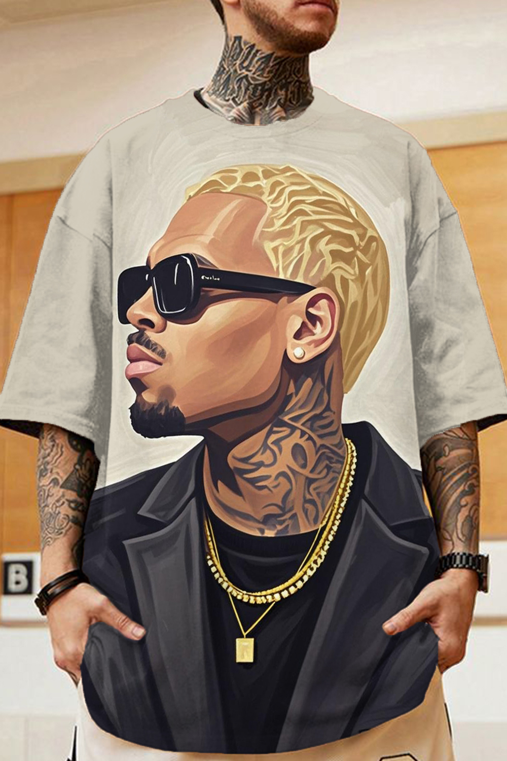 Cb oil painting men's short-sleeved T-shirt