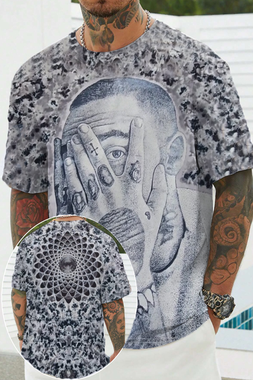 Mac Miller Pointilliism portrait TEE