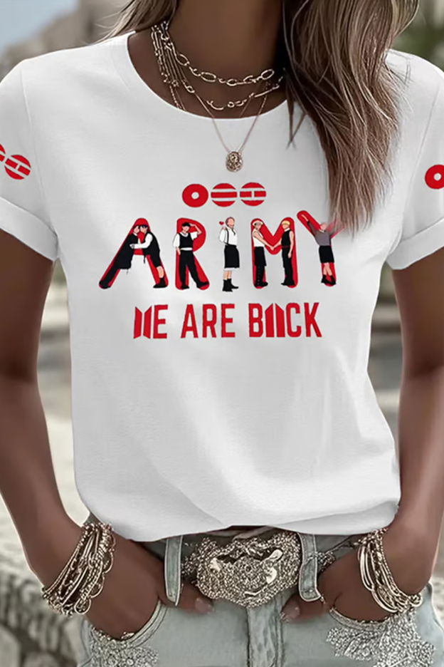 Women's BTS Fan Print Short-Sleeve T-Shirt