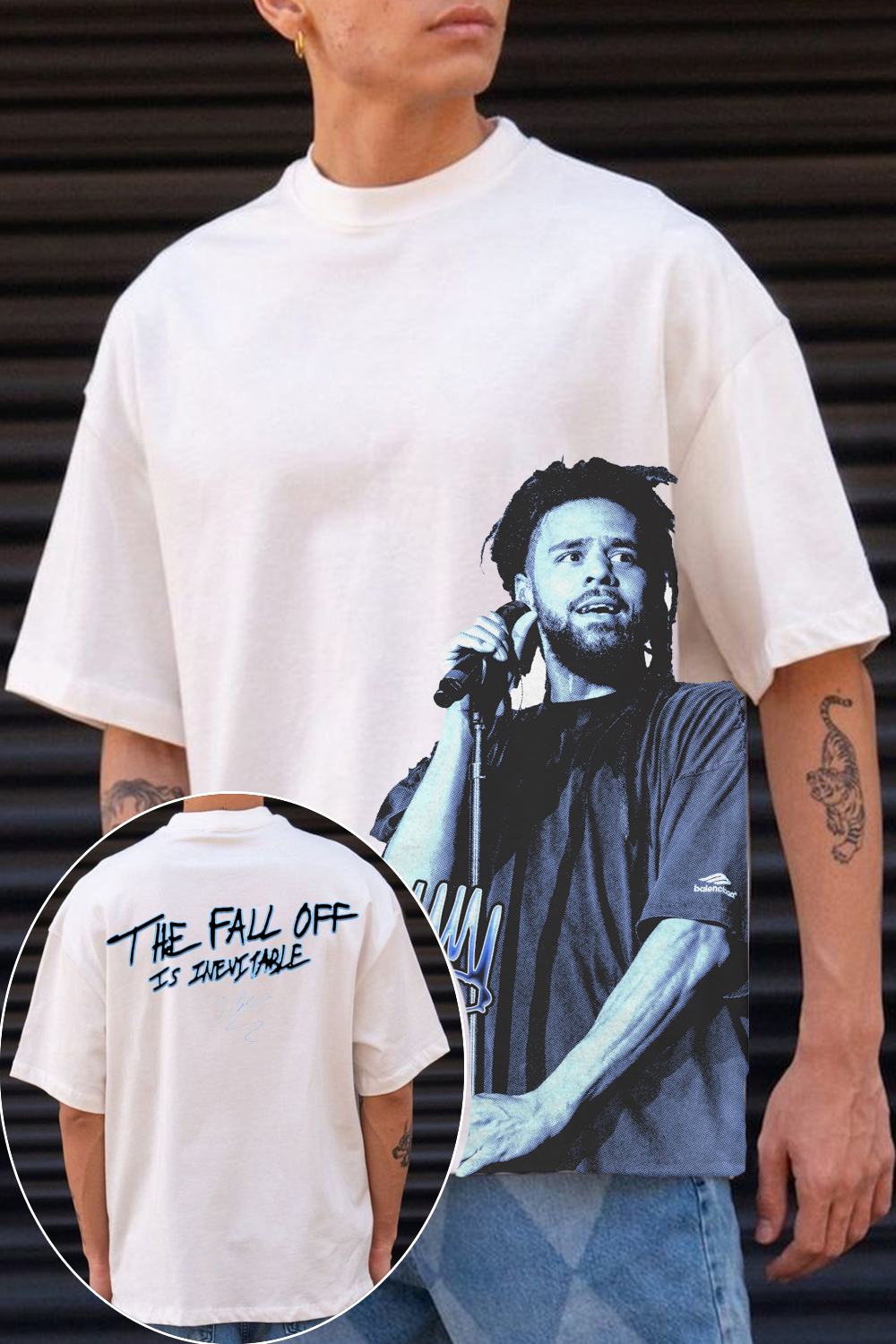 J Cole Blue Side T-Shirt (With Backprint)