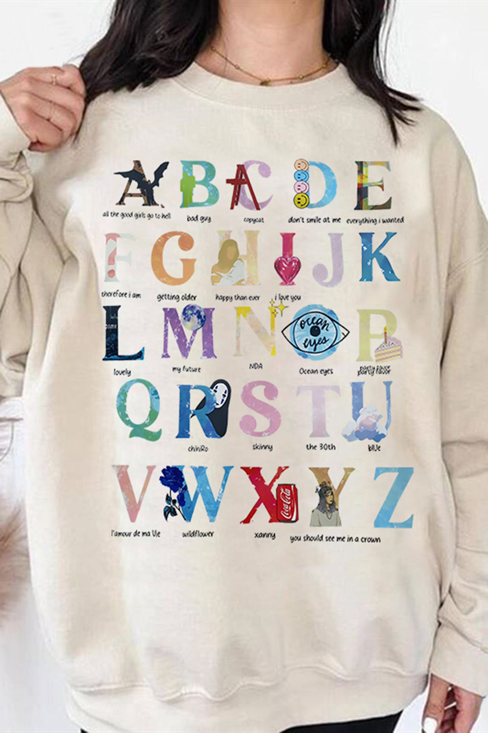 Alphabet Billie Eilish Version Sweatshirt For Women