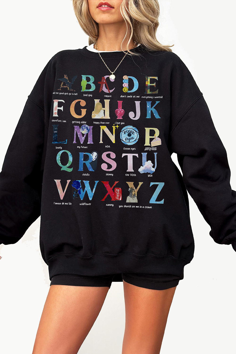 Alphabet Billie Eilish Version Sweatshirt For Women