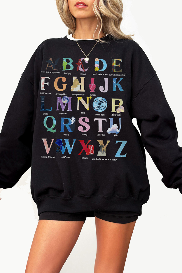 Alphabet Billie Eilish Version Sweatshirt For Women