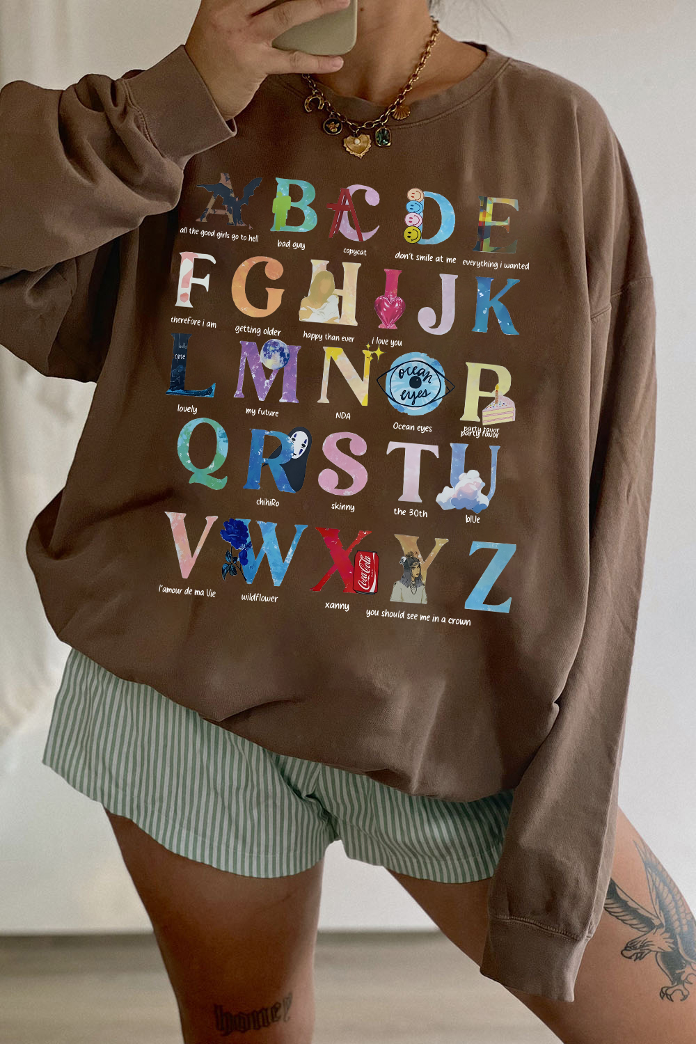 Alphabet Billie Eilish Version Sweatshirt For Women