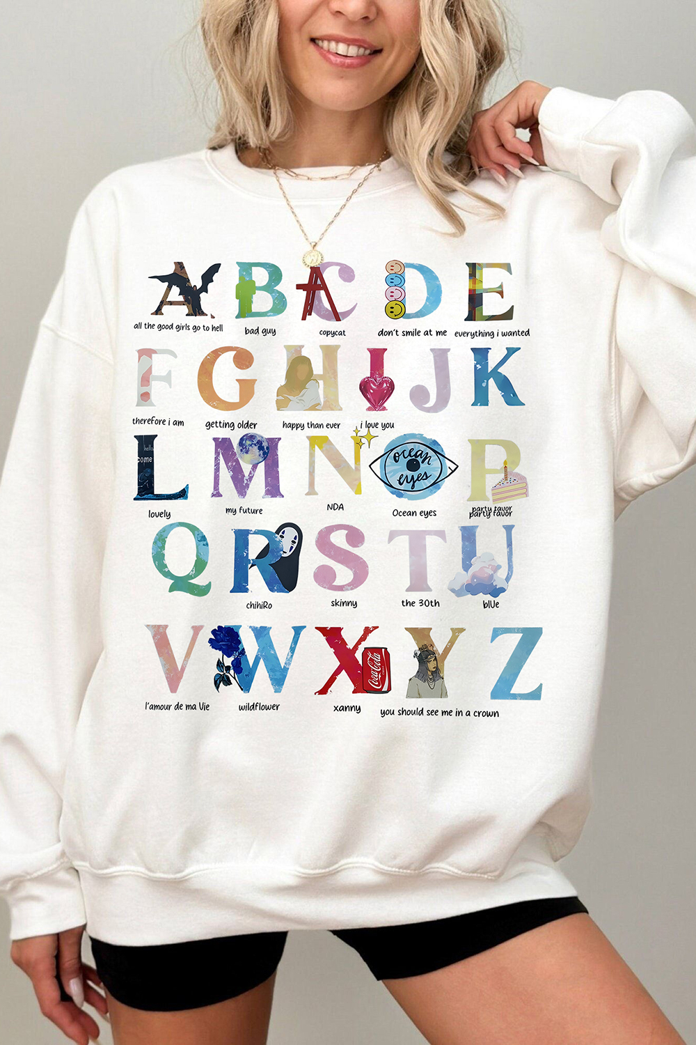 Alphabet Billie Eilish Version Sweatshirt For Women