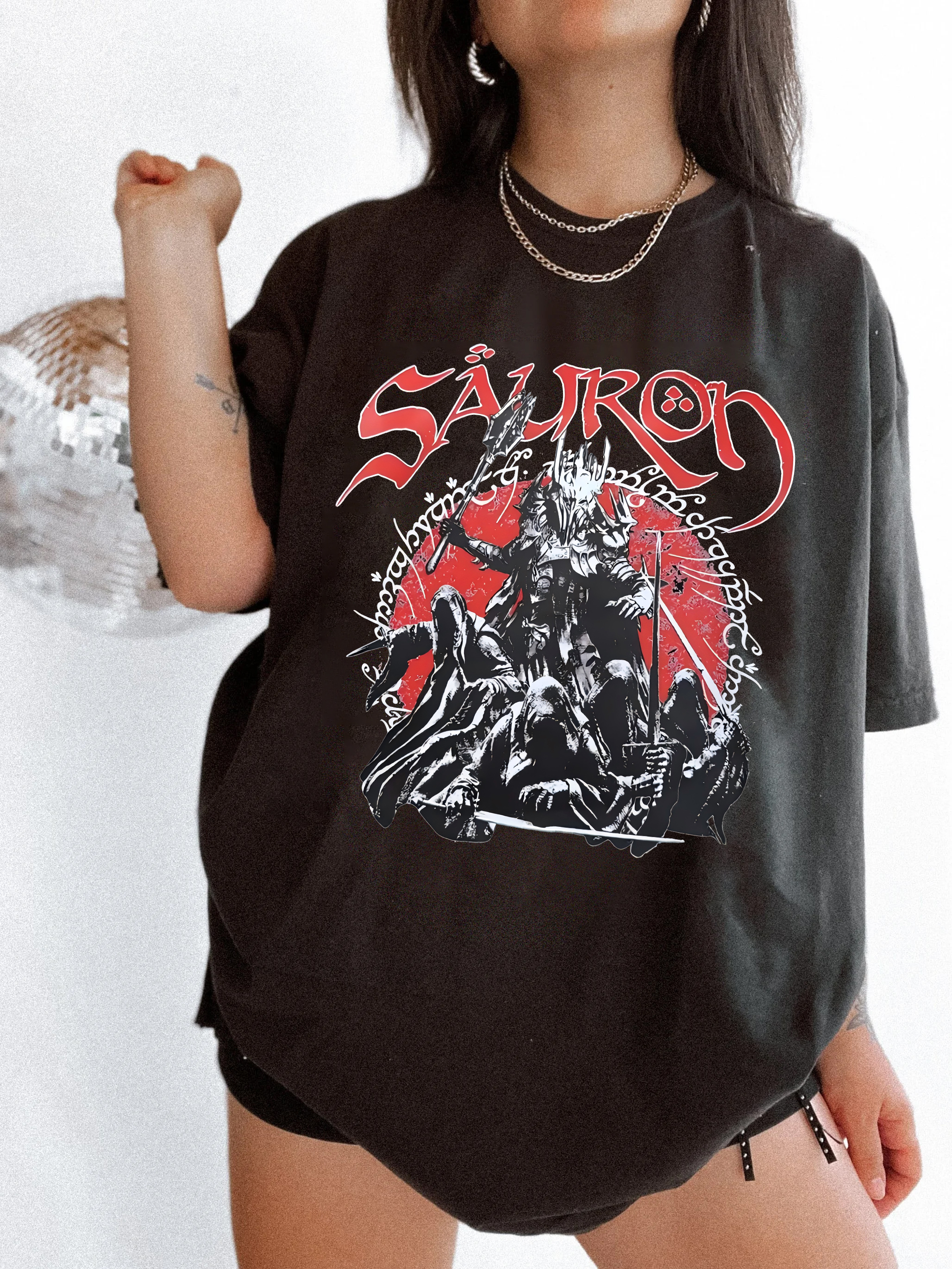 LOTR Fantasy Tolkien Sauron Graphic Tee For Women