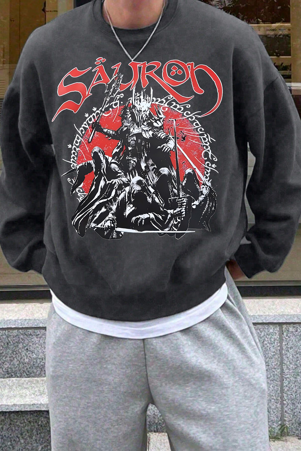 LOTR Fantasy Tolkien Sauron Graphic Sweatshirt For Men