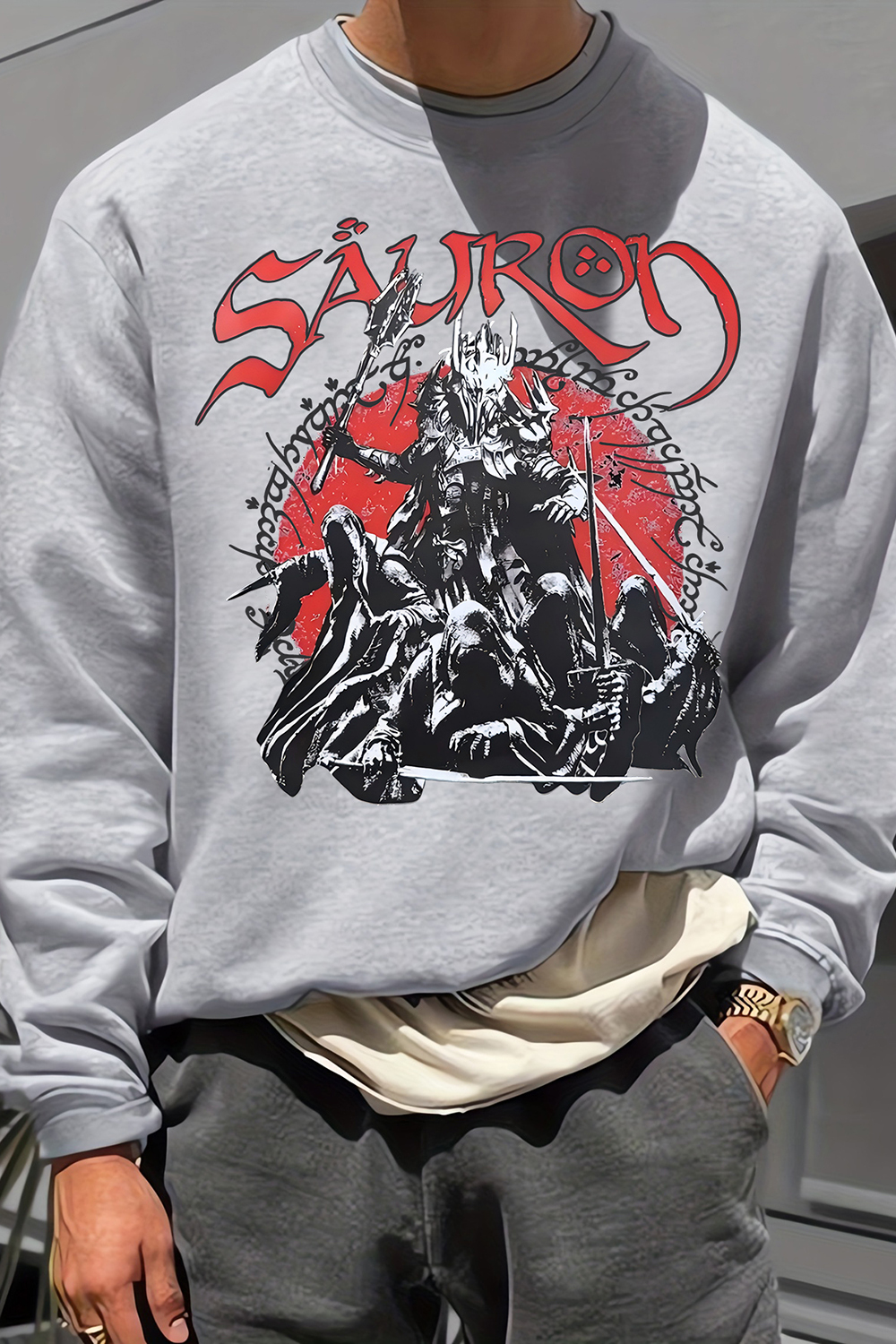 LOTR Fantasy Tolkien Sauron Graphic Sweatshirt For Men