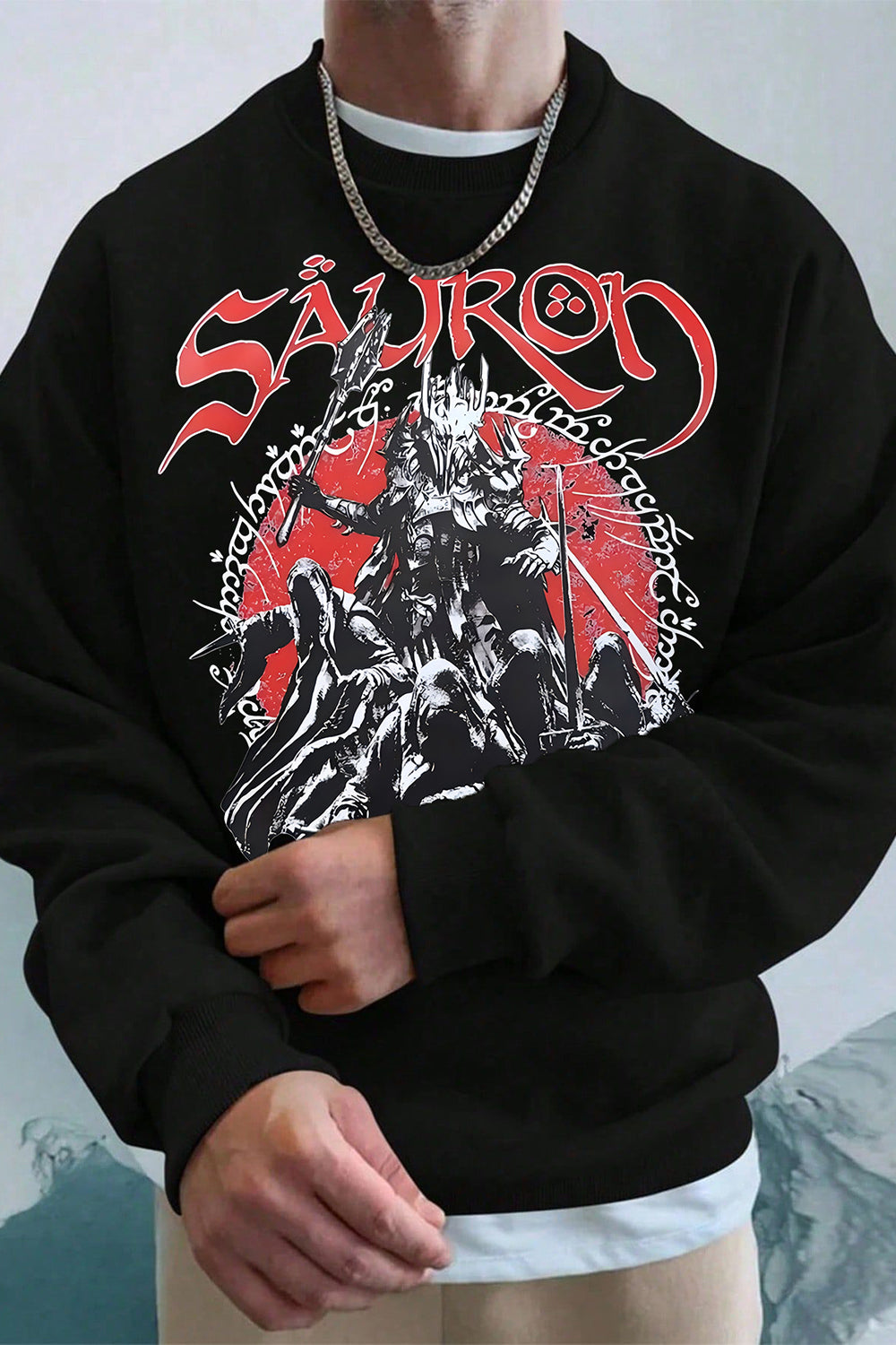 LOTR Fantasy Tolkien Sauron Graphic Sweatshirt For Men