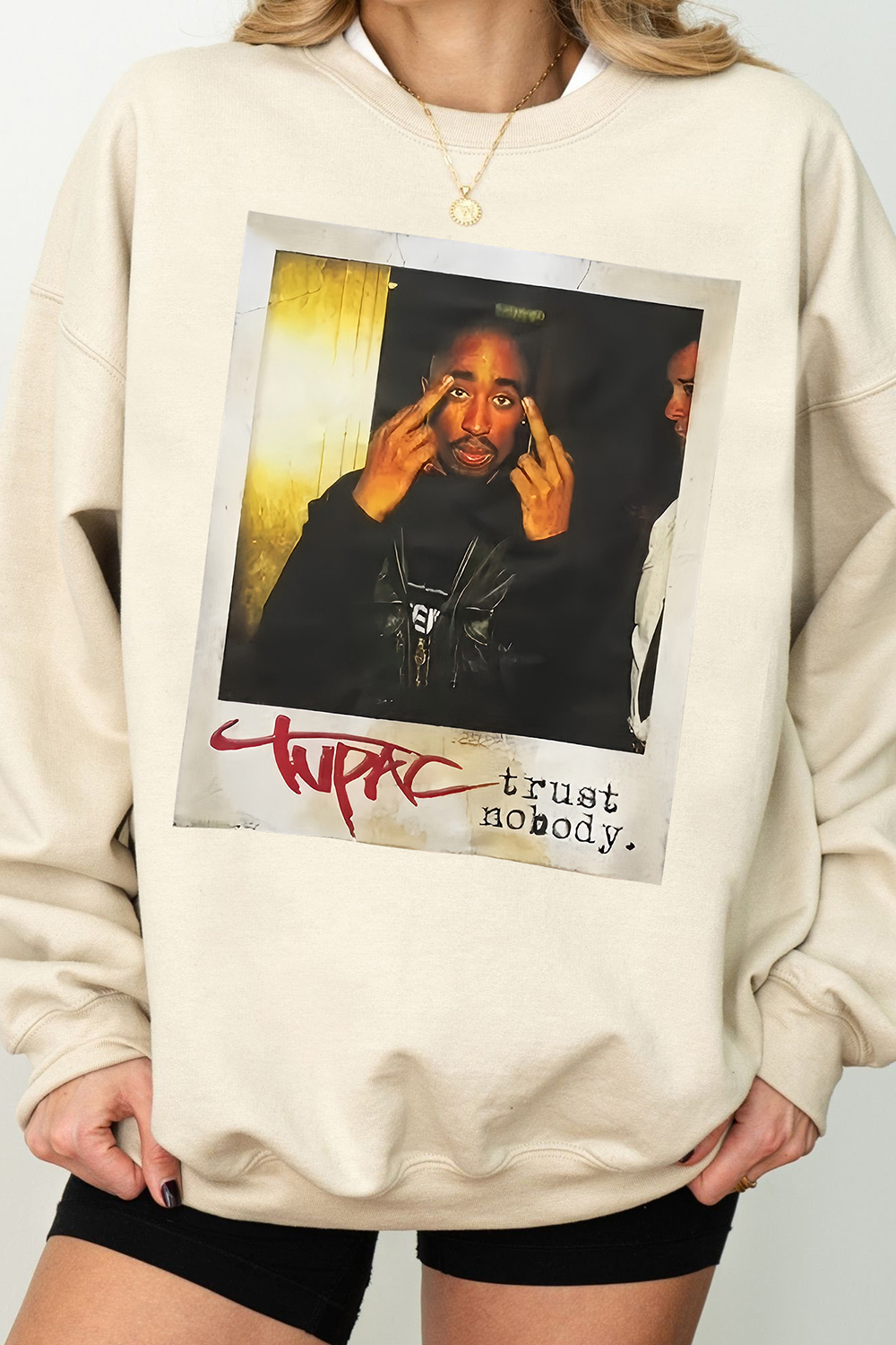 Rapper Tupac Graphic Sweatshirt For Women