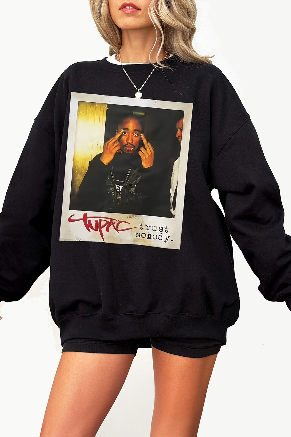 Rapper Tupac Graphic Sweatshirt For Women