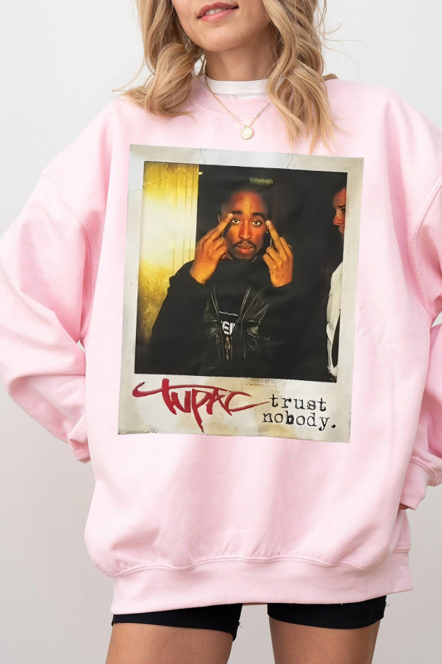 Rapper Tupac Graphic Sweatshirt For Women