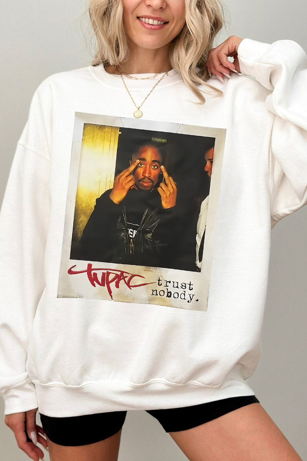 Rapper Tupac Graphic Sweatshirt For Women