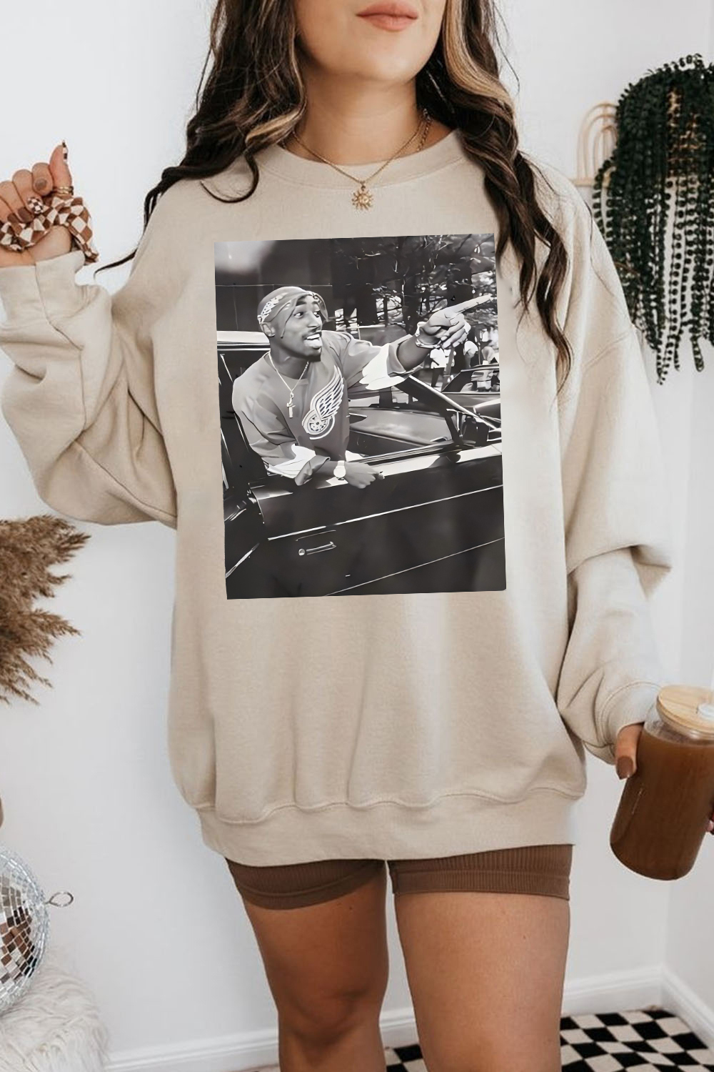 Tupac Shakur Graphic Sweatshirt For Women