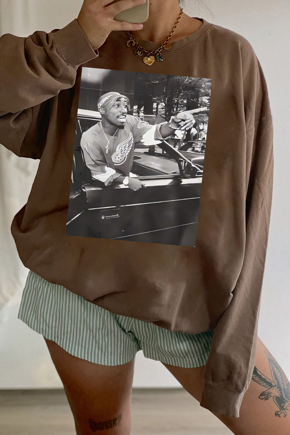 Tupac Shakur Graphic Sweatshirt For Women