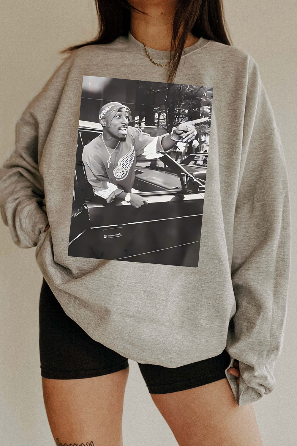 Tupac Shakur Graphic Sweatshirt For Women