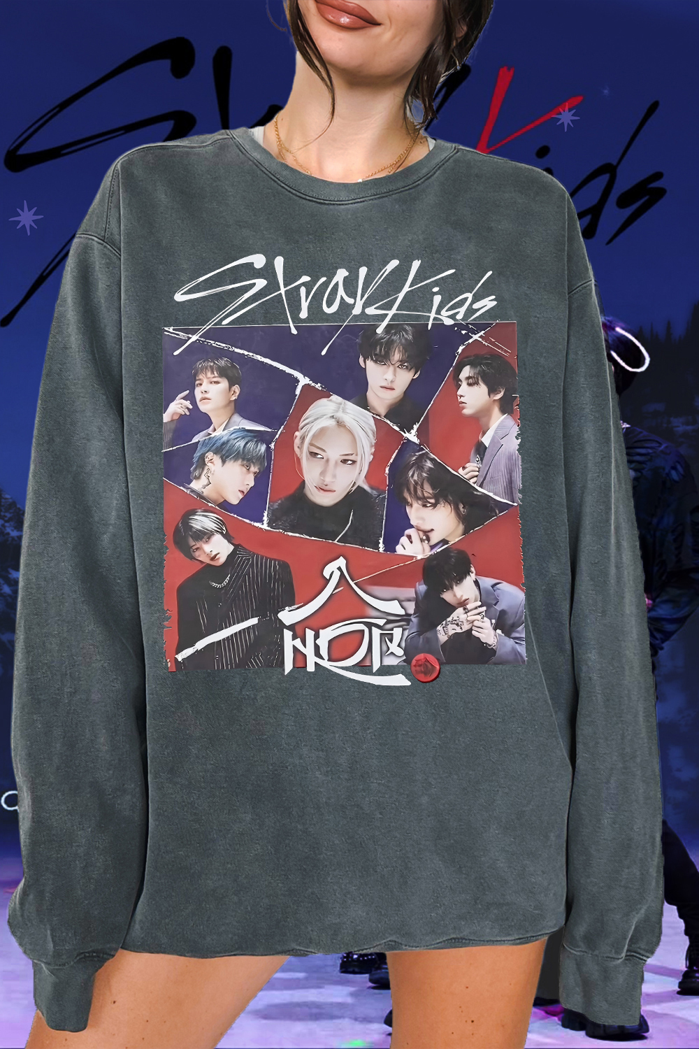 Stray Kids Album World Domination Graphic Sweatshirt For Women
