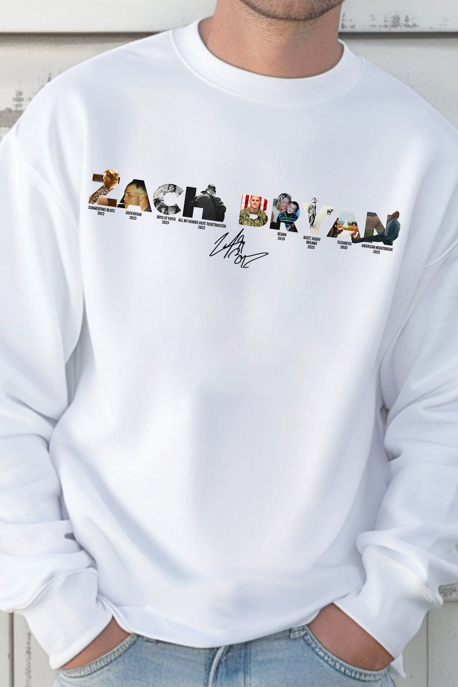 Zach Bryan personalized lettering sweatshirt