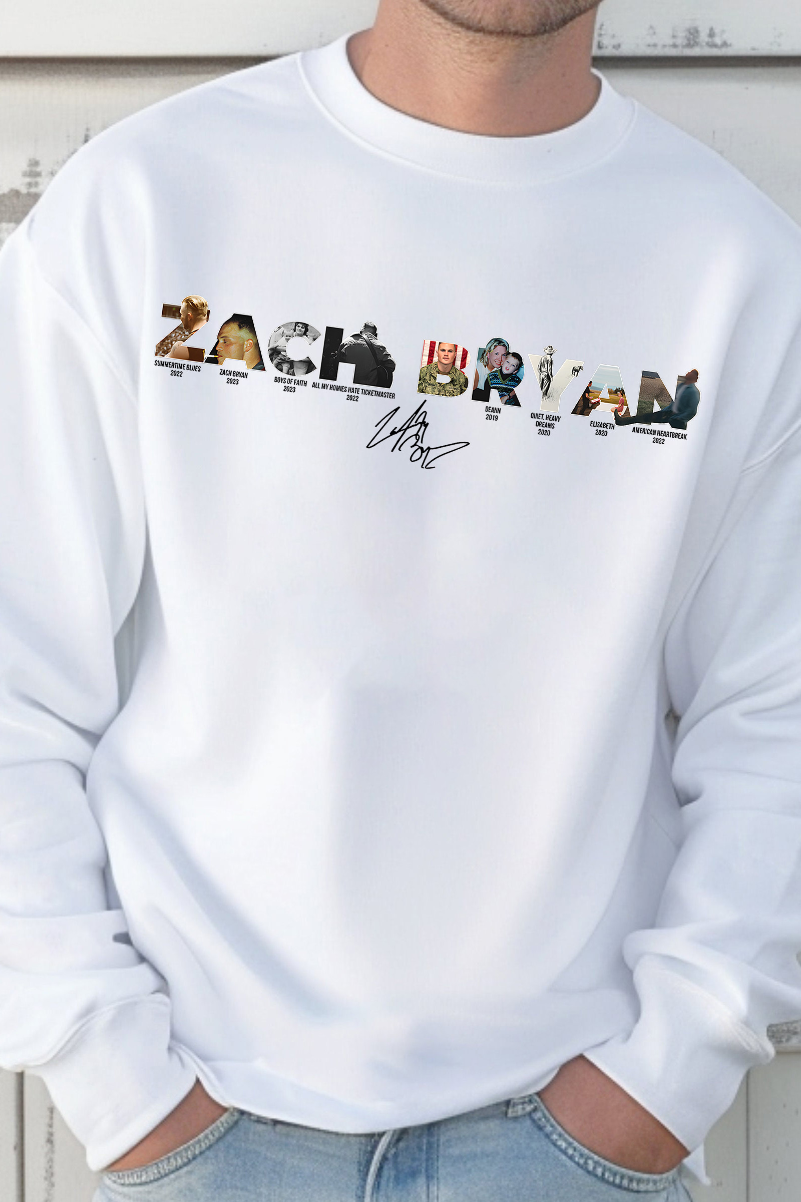 Zach Bryan personalized lettering sweatshirt