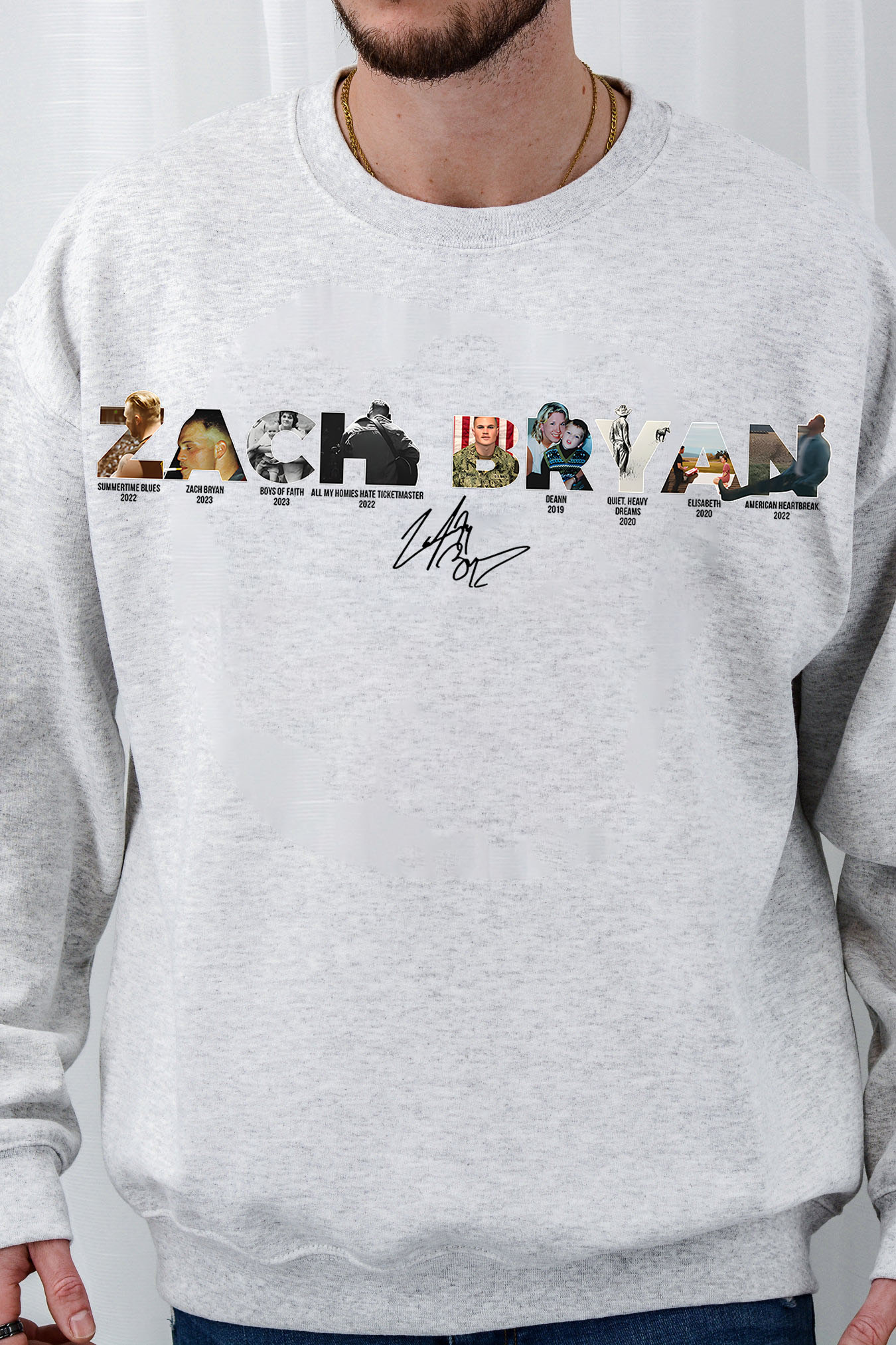 Zach Bryan personalized lettering sweatshirt