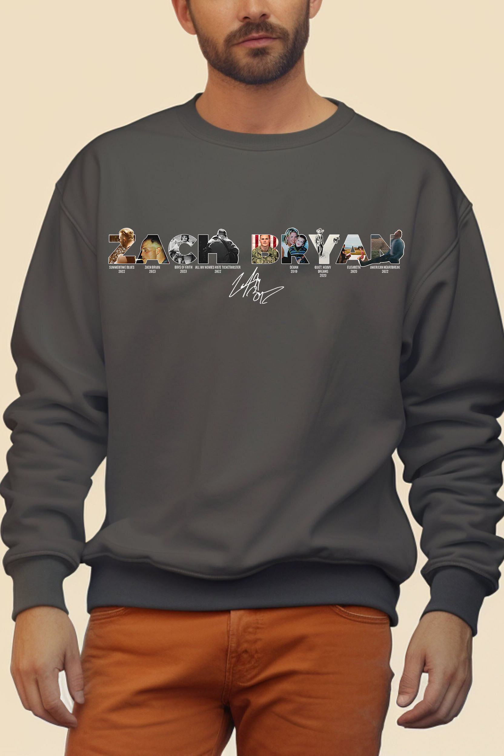 Zach Bryan personalized lettering sweatshirt