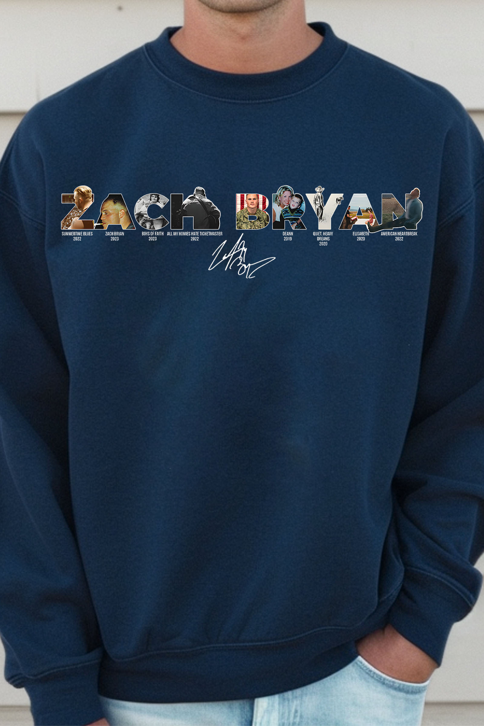 Zach Bryan personalized lettering sweatshirt