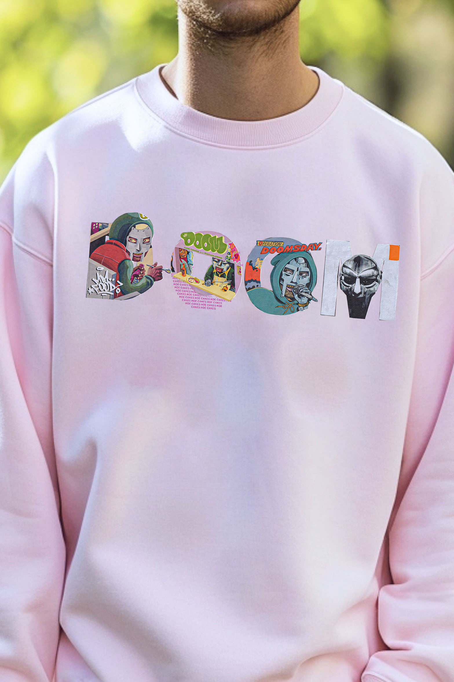 MF "DOOM" Type Collage Print – Men sweatshirt