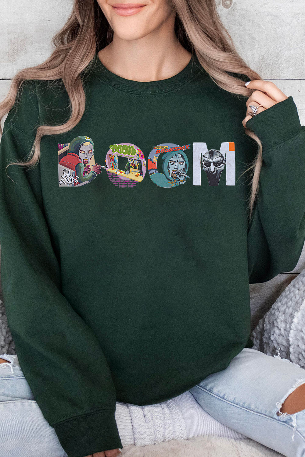 MF "DOOM" Type Collage Print Sweatshirts