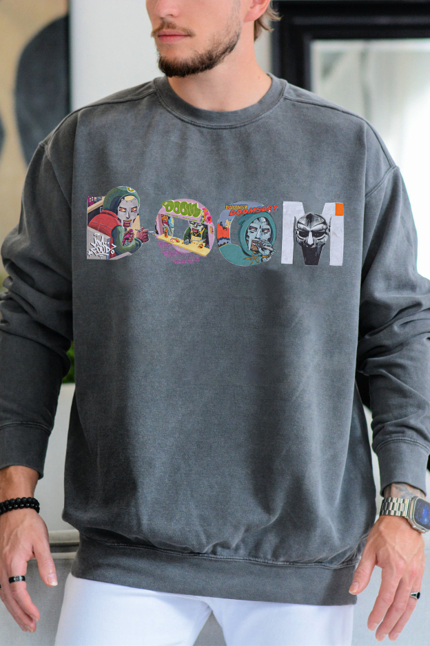 MF "DOOM" Type Collage Print – Men sweatshirt