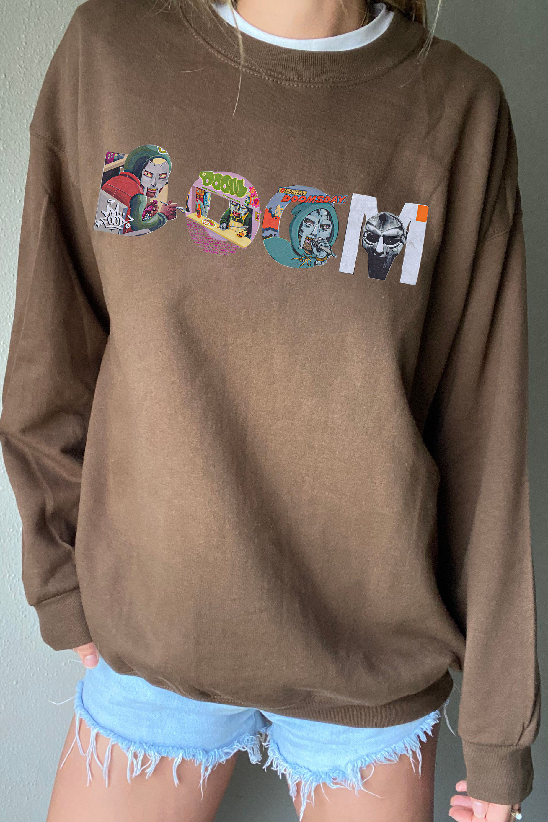 MF "DOOM" Type Collage Print Sweatshirts
