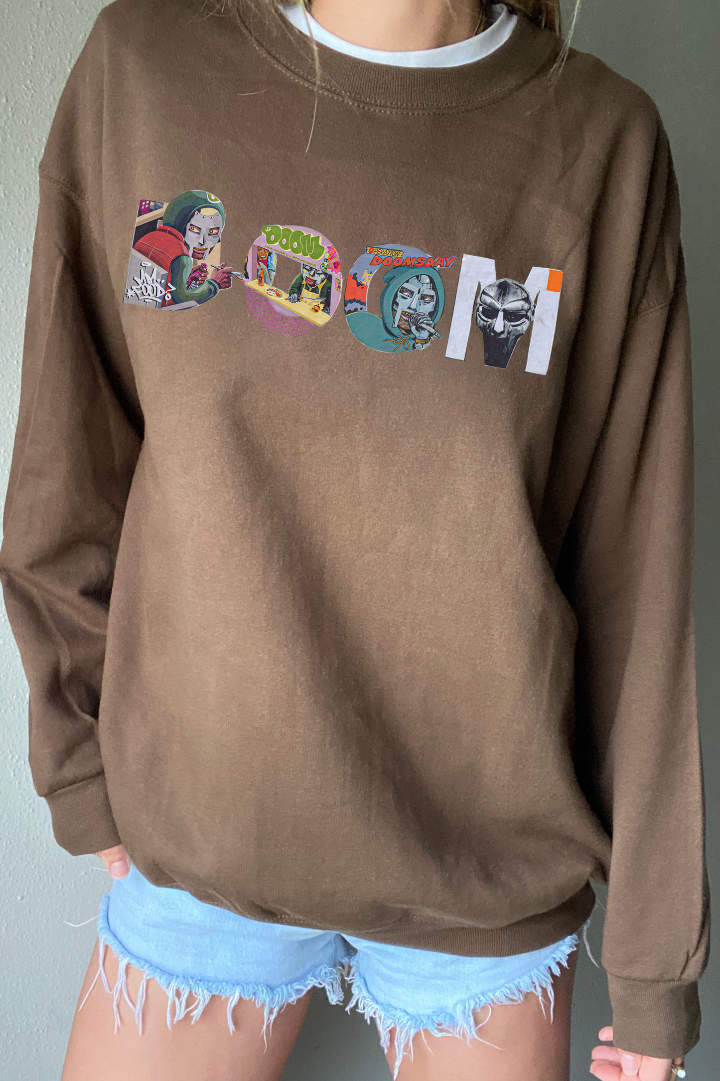 MF "DOOM" Type Collage Print Sweatshirts