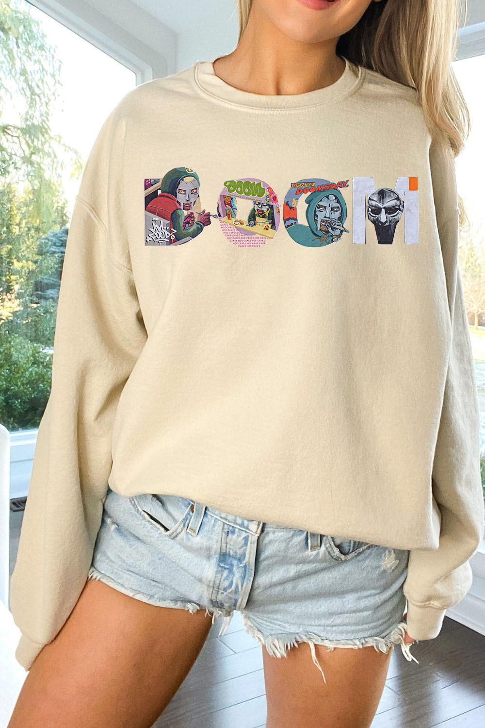 MF "DOOM" Type Collage Print Sweatshirts