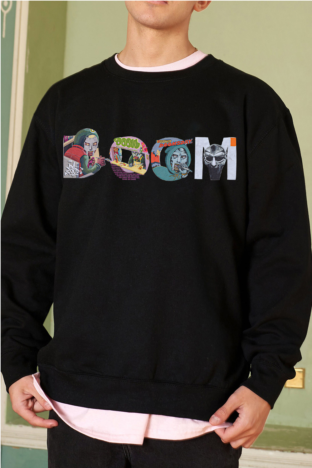 MF "DOOM" Type Collage Print – Men sweatshirt
