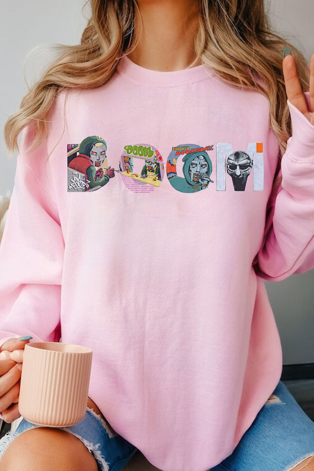 MF "DOOM" Type Collage Print Sweatshirts