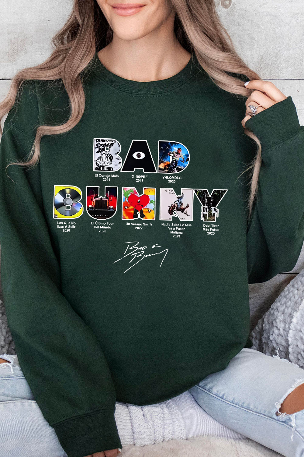 badbunny albums women sweatshirt