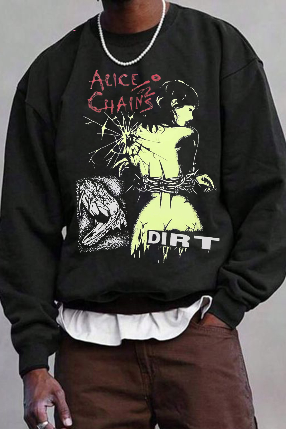 aliceinchains crew neck sweatshirt