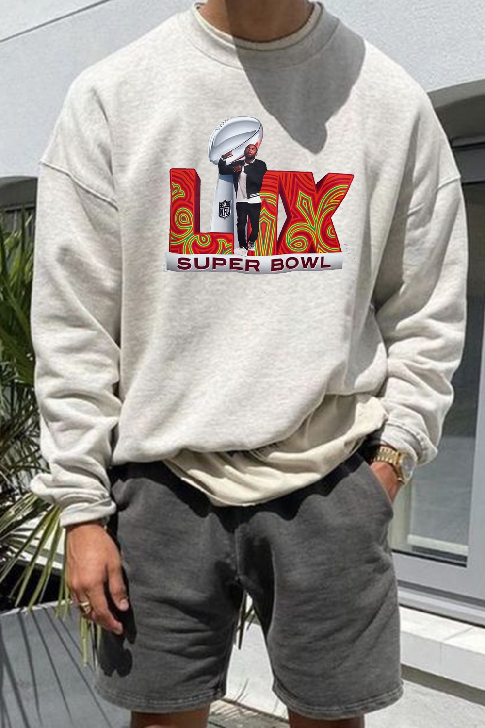Kendrick Lamar at Super Bowl print sweatshirt