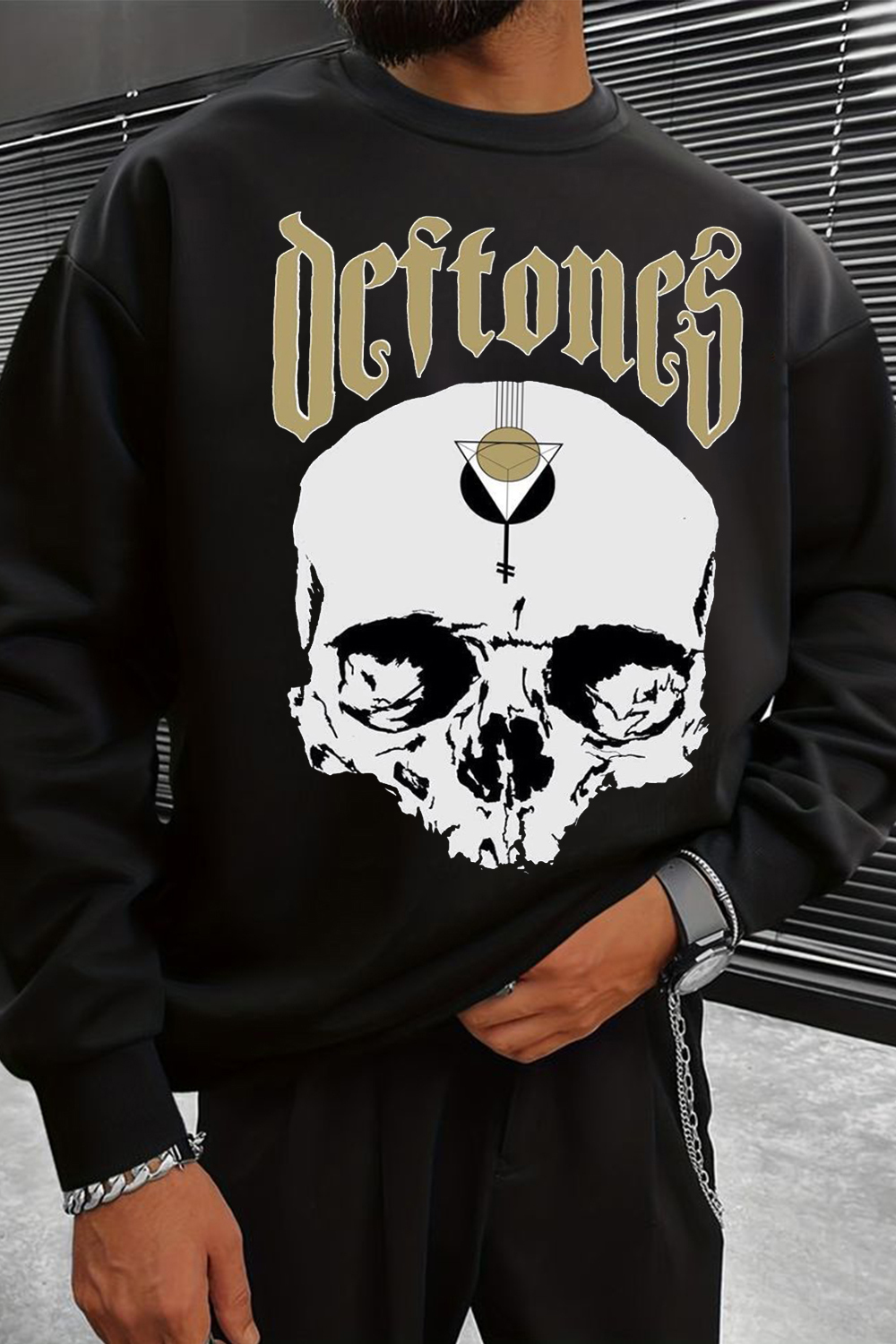 Deftones Skull Crew Neck Sweatshirt