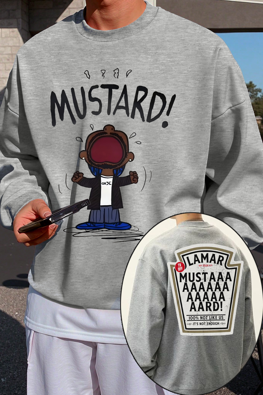 Kendrick Lamar GNX Mustard 2 Sides Sweatshirt For Men