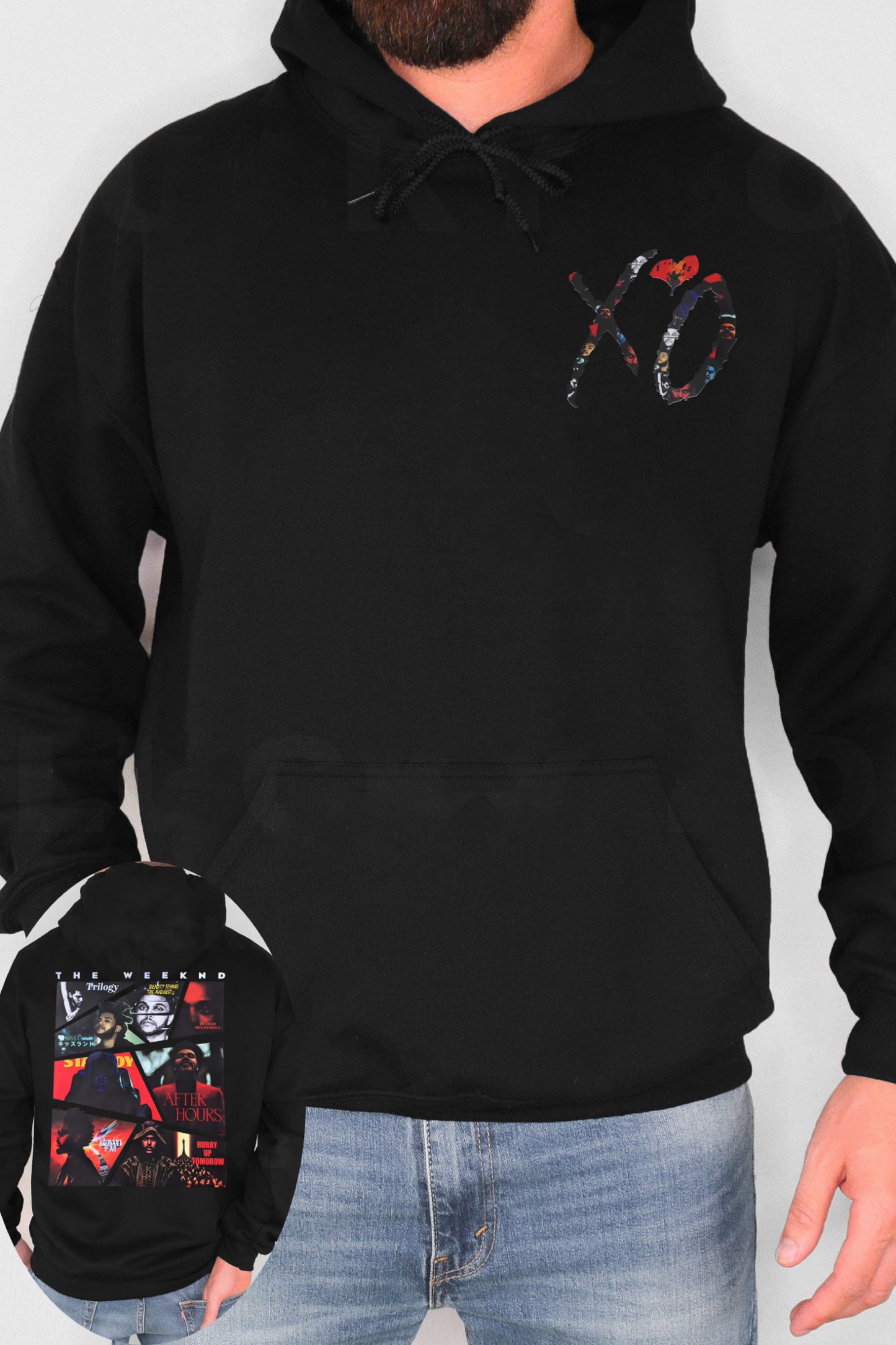 theweeknd double-sided printed round neck sweatshirt