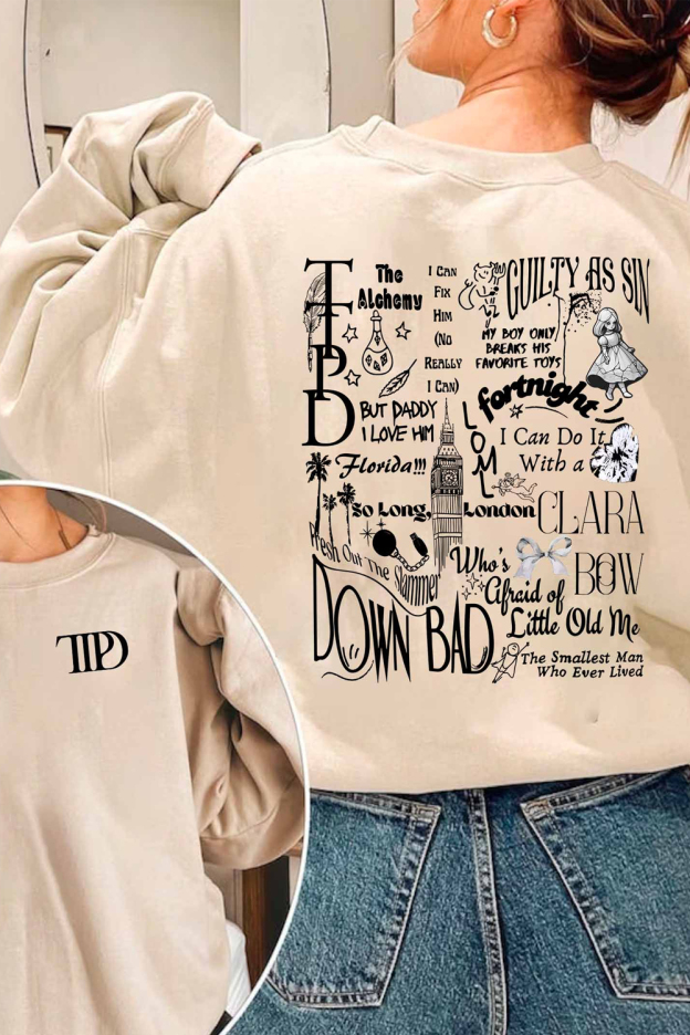 TaylorSwift 2-side printed crew neck sweatshirt
