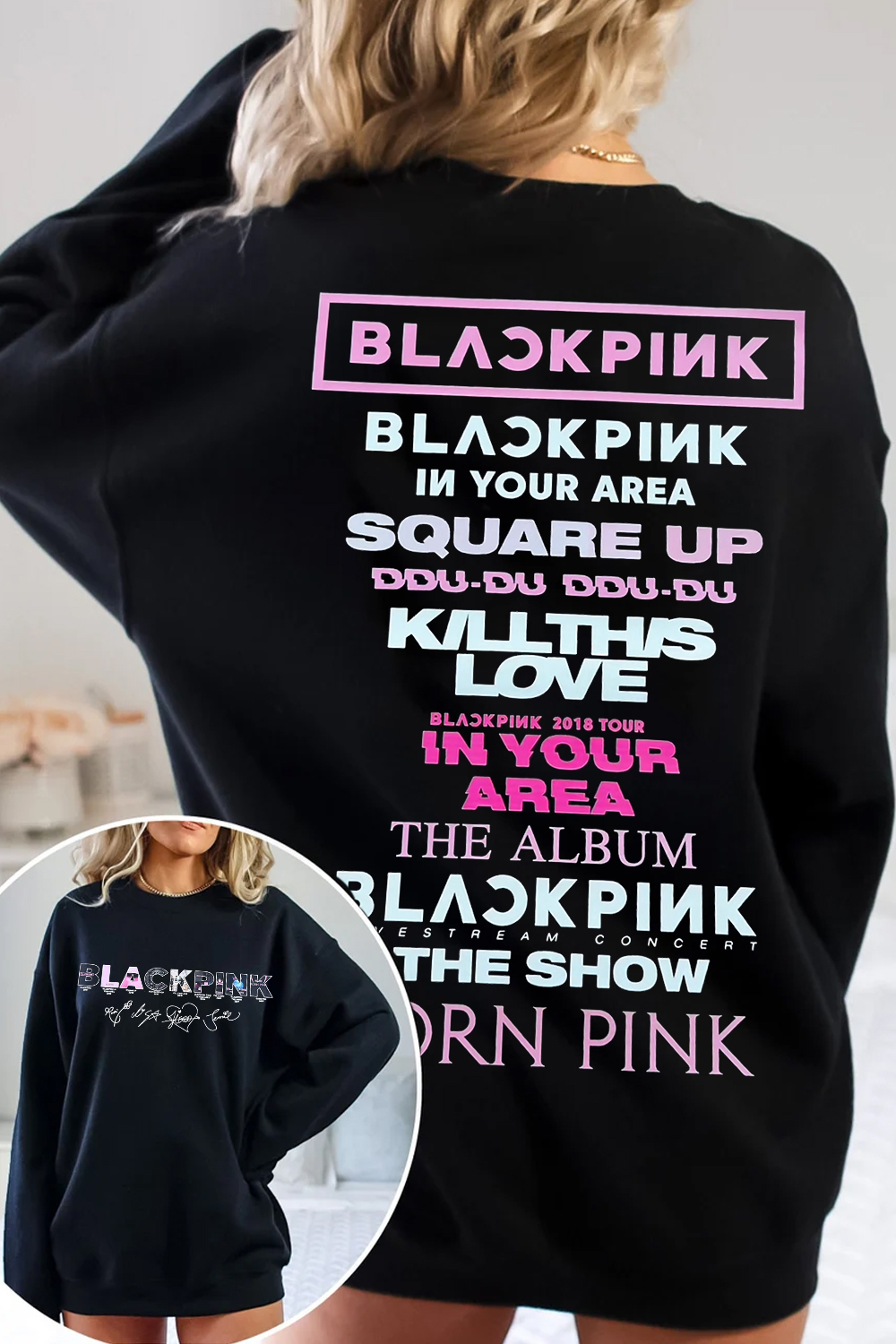 blackpink cute double-sided printed sweatshirt