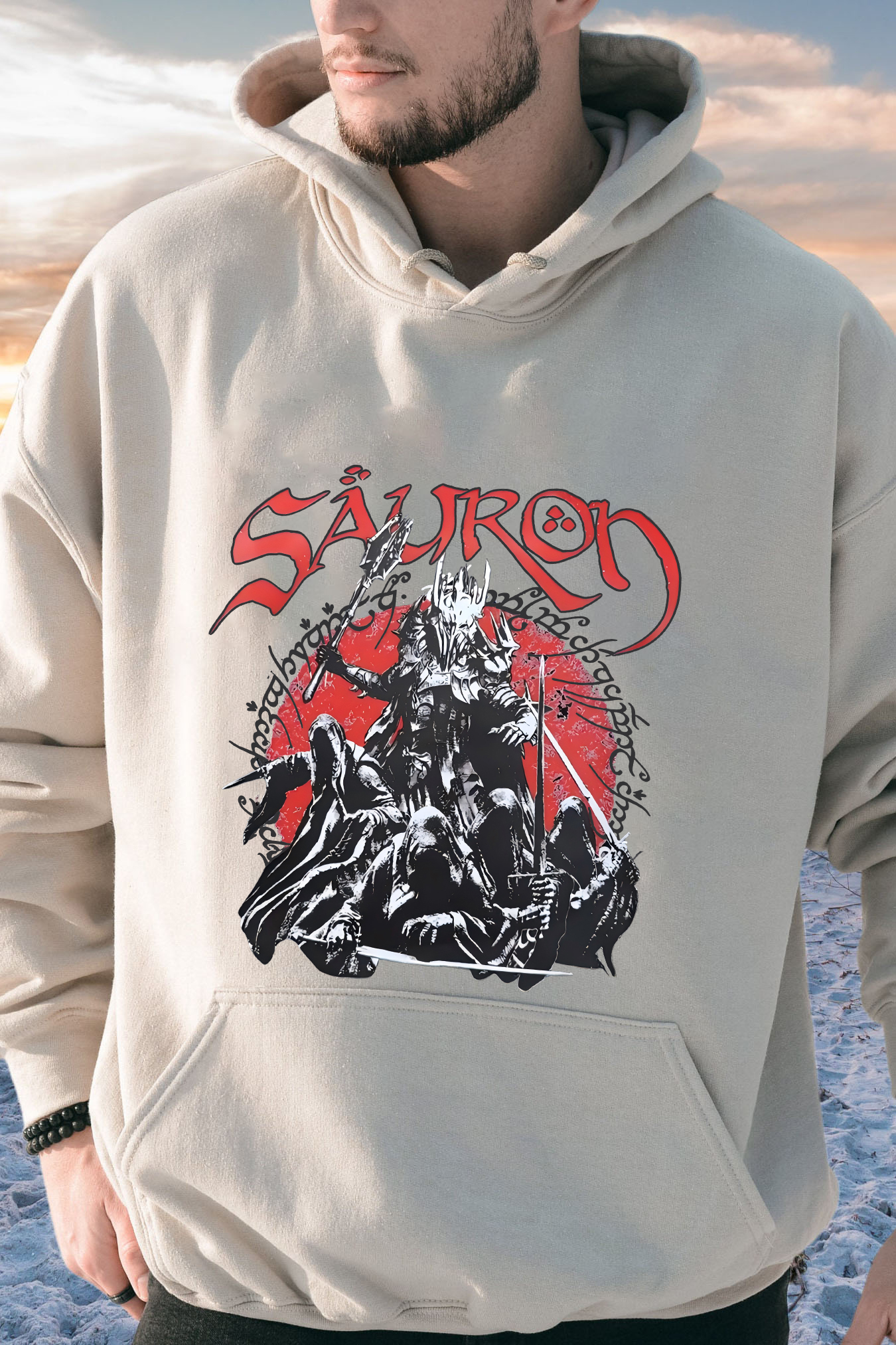 LOTR Fantasy Tolkien Sauron Graphic Unisex Hoodie