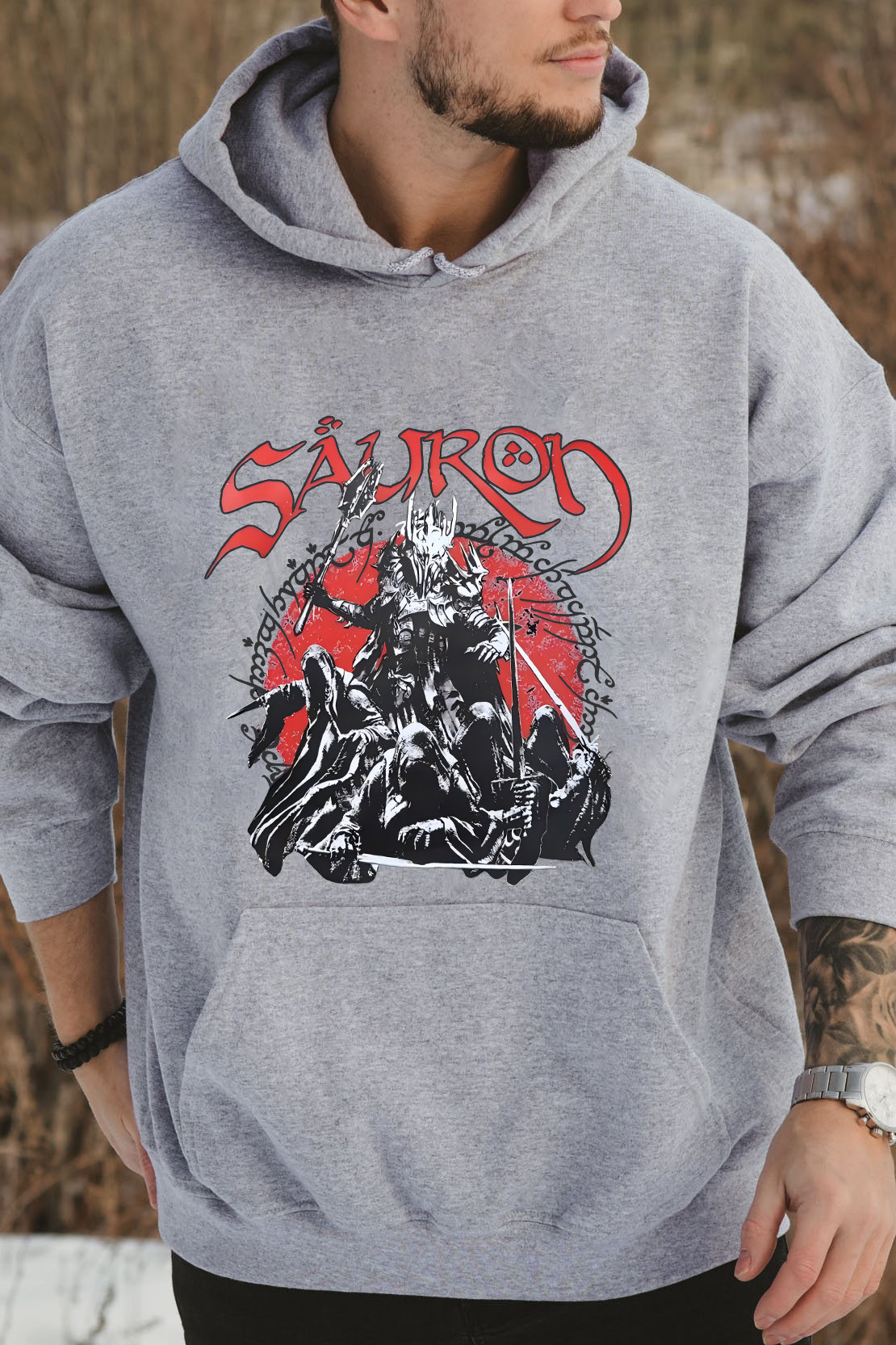 LOTR Fantasy Tolkien Sauron Graphic Unisex Hoodie