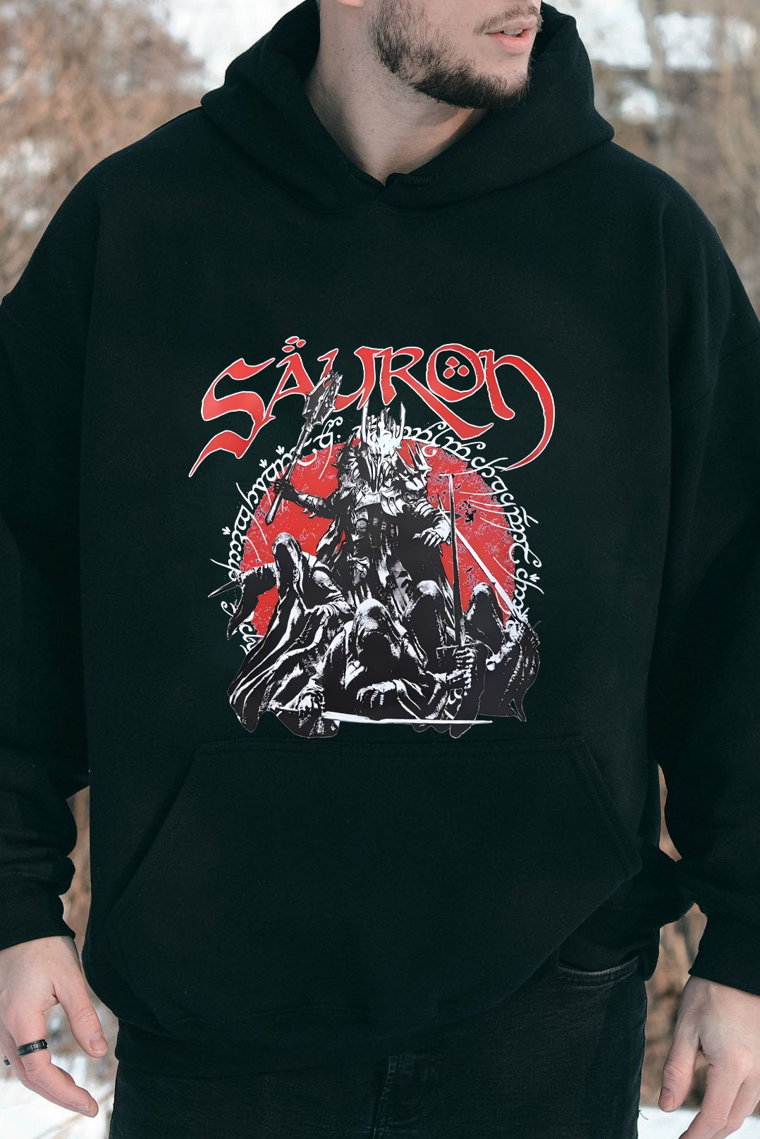LOTR Fantasy Tolkien Sauron Graphic Unisex Hoodie