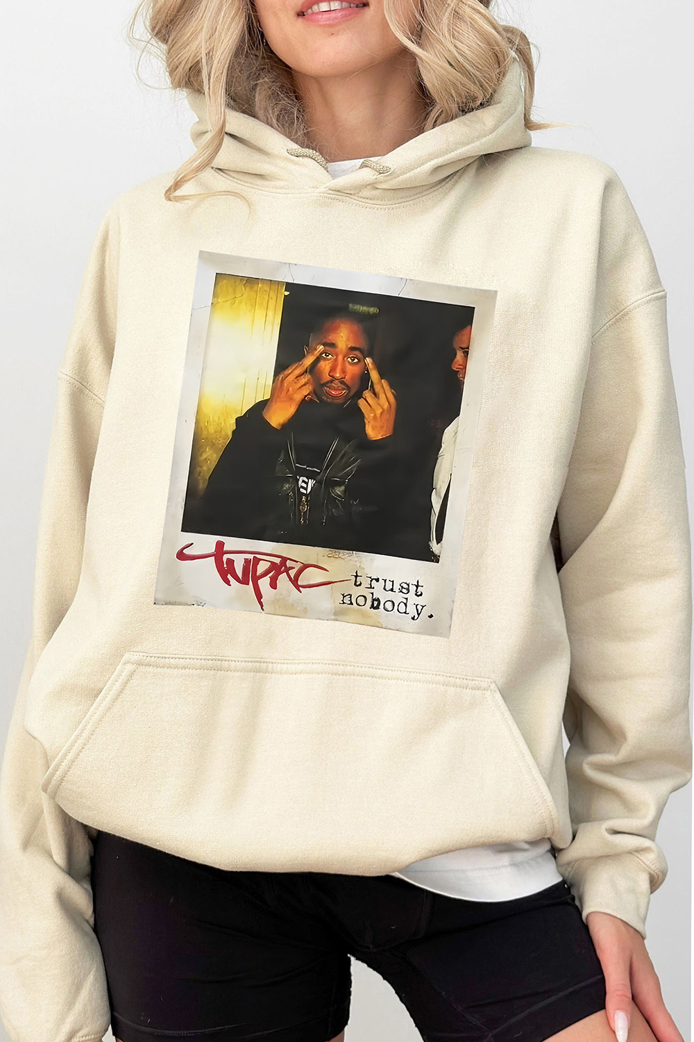 Rapper Tupac Graphic Hoodie For Women