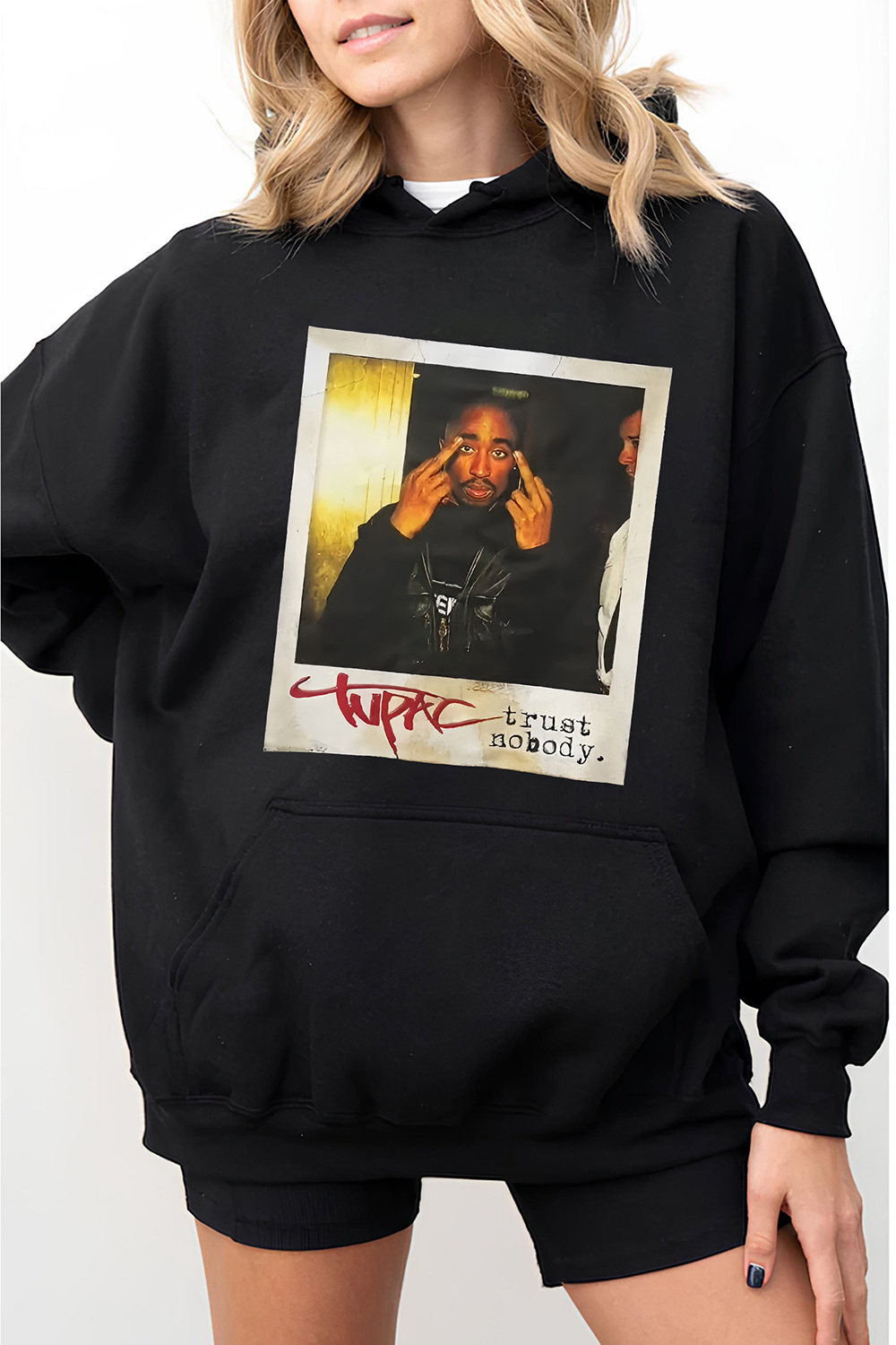 Rapper Tupac Graphic Hoodie For Women