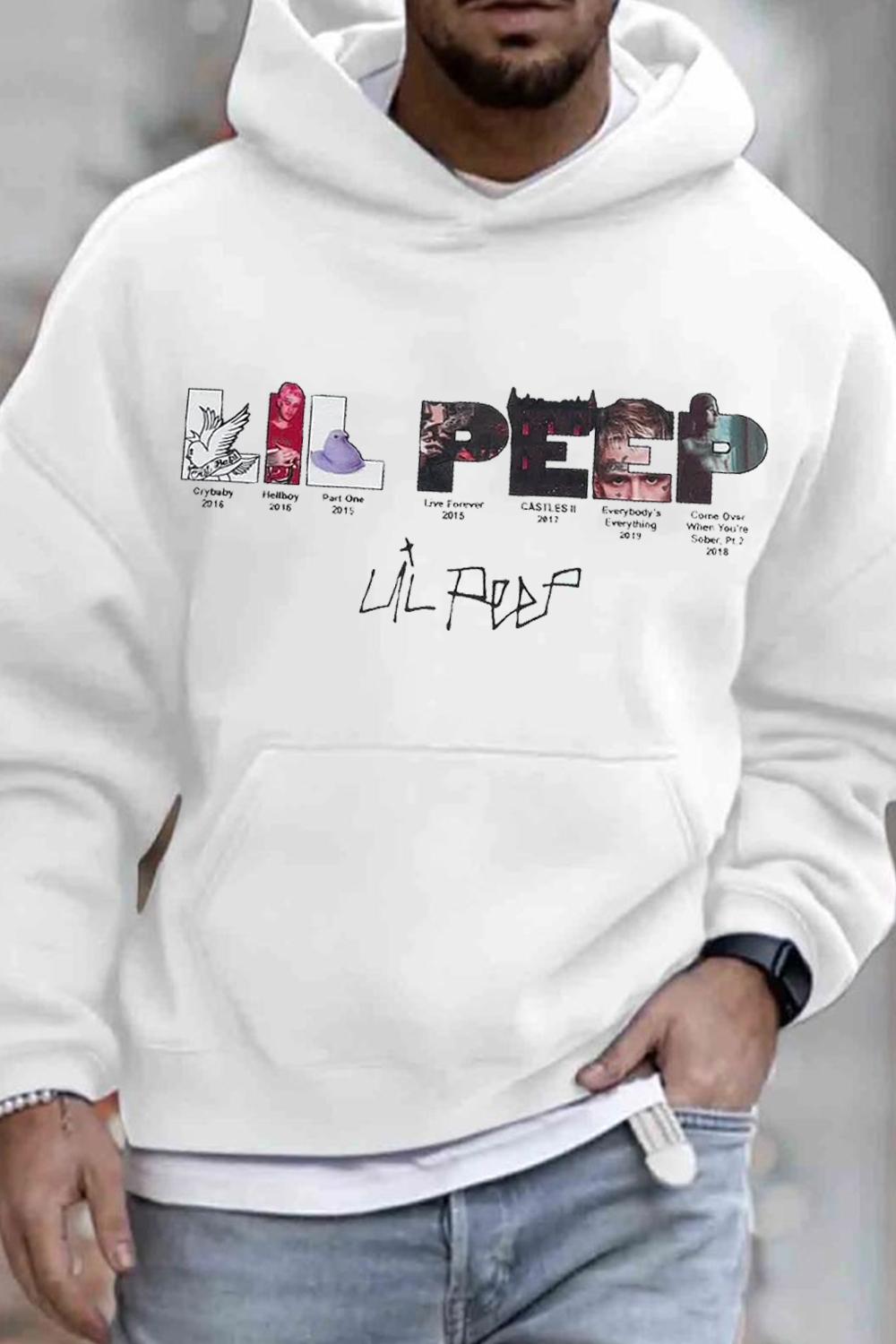 lilpeep hooded sweatshirt for men