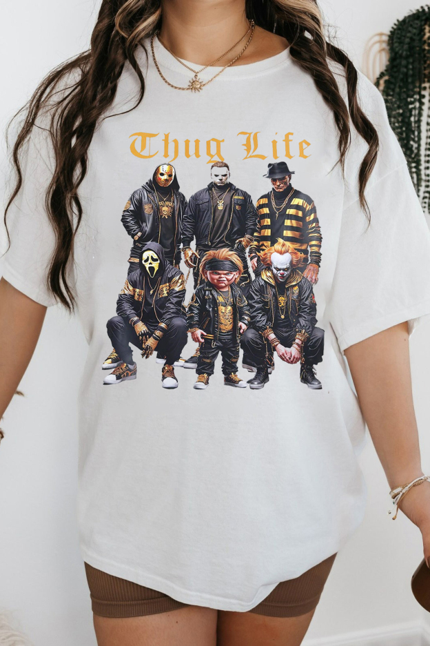 horror hooded T-shirt