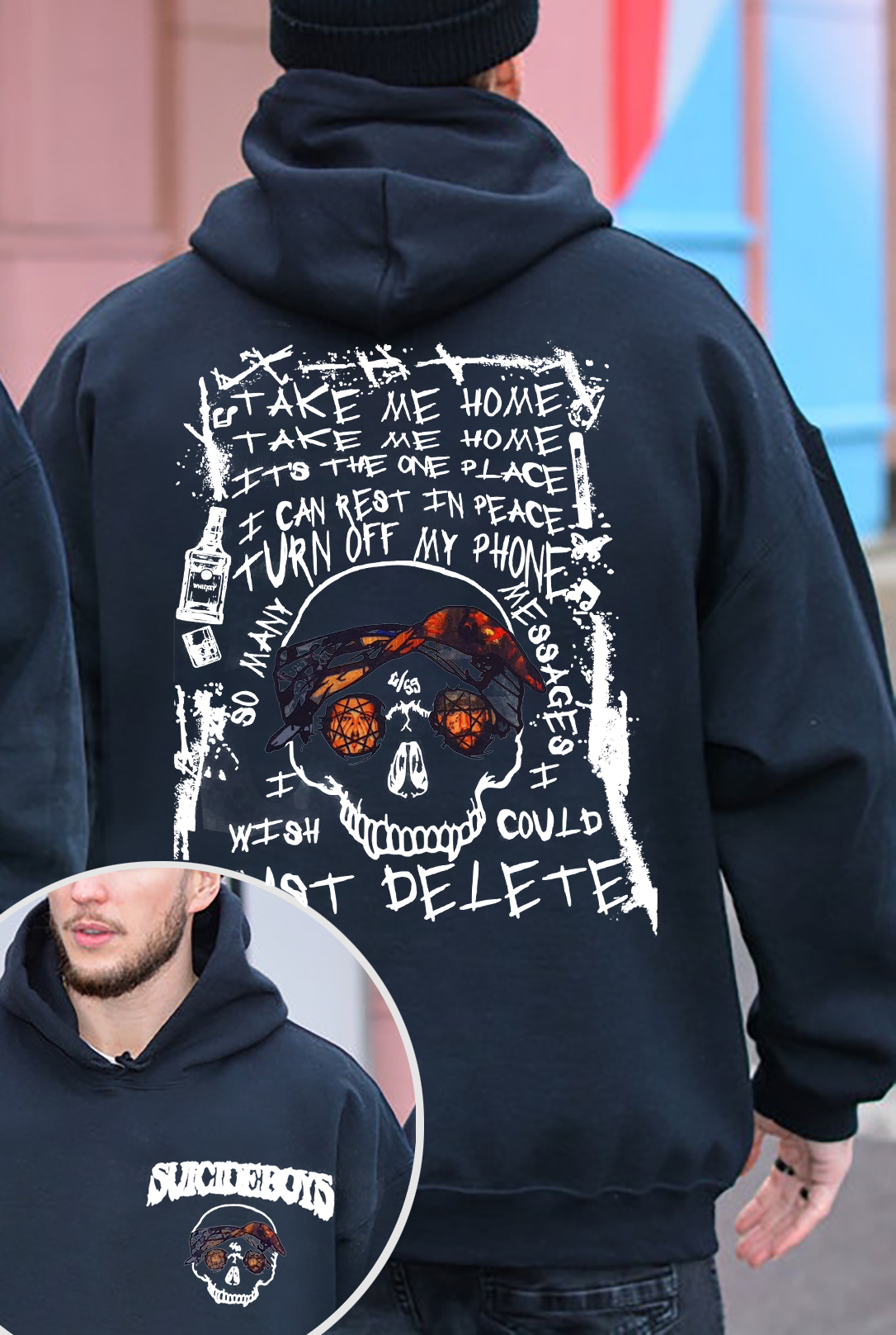 $uicideboy$Double-sided printed men's long-sleeved hoodie